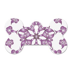 Frame Flower Star Purple Dog Tag Bone (two Sides)