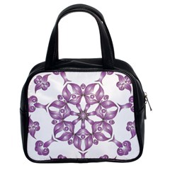 Frame Flower Star Purple Classic Handbags (2 Sides) by Alisyart