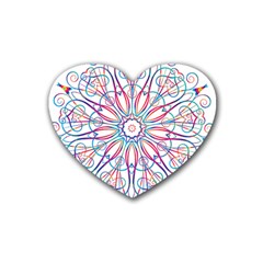 Frame Star Rainbow Love Heart Gold Purple Blue Rubber Coaster (heart)  by Alisyart