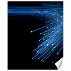 Abstract Light Rays Stripes Lines Black Blue Canvas 16  X 20  