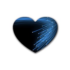 Abstract Light Rays Stripes Lines Black Blue Rubber Coaster (heart) 