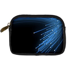 Abstract Light Rays Stripes Lines Black Blue Digital Camera Cases