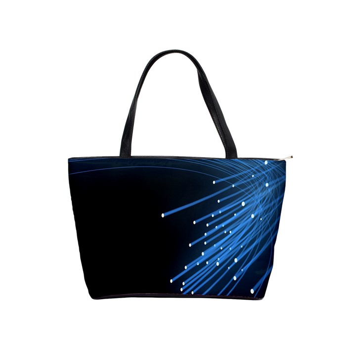 Abstract Light Rays Stripes Lines Black Blue Shoulder Handbags