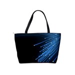 Abstract Light Rays Stripes Lines Black Blue Shoulder Handbags Back