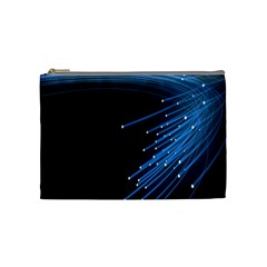 Abstract Light Rays Stripes Lines Black Blue Cosmetic Bag (medium) 