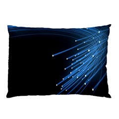 Abstract Light Rays Stripes Lines Black Blue Pillow Case (two Sides)