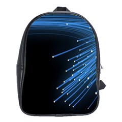 Abstract Light Rays Stripes Lines Black Blue School Bags (xl)  by Alisyart