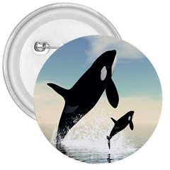 Whale Mum Baby Jump 3  Buttons by Alisyart