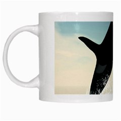 Whale Mum Baby Jump White Mugs by Alisyart