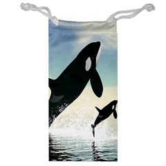 Whale Mum Baby Jump Jewelry Bag by Alisyart