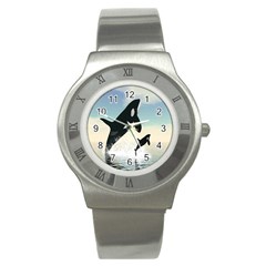 Whale Mum Baby Jump Stainless Steel Watch by Alisyart
