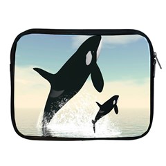 Whale Mum Baby Jump Apple Ipad 2/3/4 Zipper Cases by Alisyart