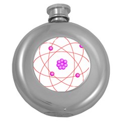 Atom Physical Chemistry Line Red Purple Space Round Hip Flask (5 Oz) by Alisyart