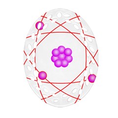 Atom Physical Chemistry Line Red Purple Space Oval Filigree Ornament (two Sides)