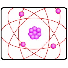 Atom Physical Chemistry Line Red Purple Space Double Sided Fleece Blanket (medium) 