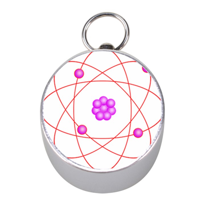 Atom Physical Chemistry Line Red Purple Space Mini Silver Compasses