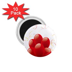 Balloon Partty Red 1 75  Magnets (10 Pack)  by Alisyart