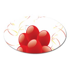 Balloon Partty Red Oval Magnet by Alisyart