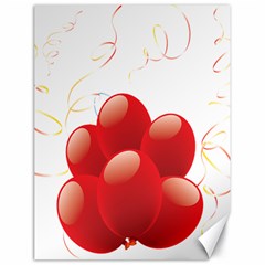 Balloon Partty Red Canvas 18  X 24  