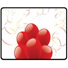 Balloon Partty Red Double Sided Fleece Blanket (medium)  by Alisyart