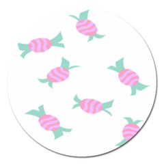 Candy Pink Blue Sweet Magnet 5  (round)