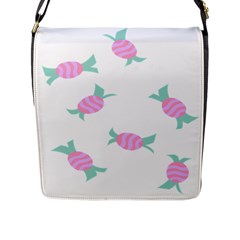 Candy Pink Blue Sweet Flap Messenger Bag (l)  by Alisyart