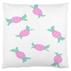 Candy Pink Blue Sweet Large Flano Cushion Case (two Sides)