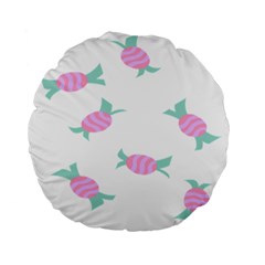 Candy Pink Blue Sweet Standard 15  Premium Flano Round Cushions