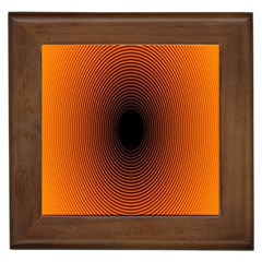 Abstract Circle Hole Black Orange Line Framed Tiles