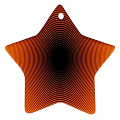 Abstract Circle Hole Black Orange Line Star Ornament (two Sides)