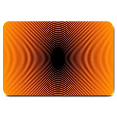 Abstract Circle Hole Black Orange Line Large Doormat  by Alisyart