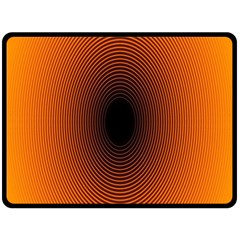 Abstract Circle Hole Black Orange Line Fleece Blanket (large) 