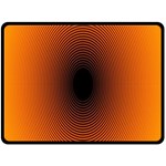 Abstract Circle Hole Black Orange Line Fleece Blanket (Large)  80 x60  Blanket Front