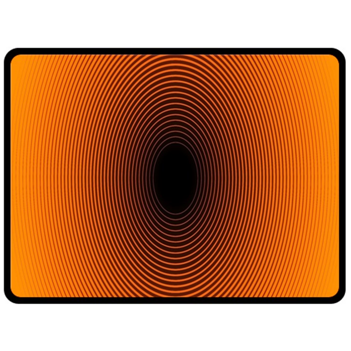 Abstract Circle Hole Black Orange Line Fleece Blanket (Large) 