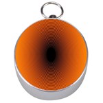 Abstract Circle Hole Black Orange Line Silver Compasses Front