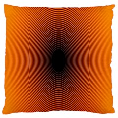 Abstract Circle Hole Black Orange Line Standard Flano Cushion Case (one Side)