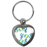 Candy Yellow Blue Key Chains (Heart)  Front