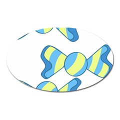 Candy Yellow Blue Oval Magnet by Alisyart