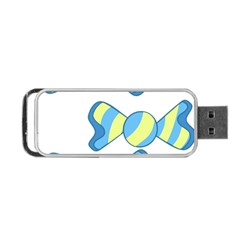 Candy Yellow Blue Portable Usb Flash (one Side) by Alisyart