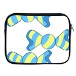 Candy Yellow Blue Apple iPad 2/3/4 Zipper Cases Front