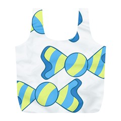 Candy Yellow Blue Full Print Recycle Bags (L) 