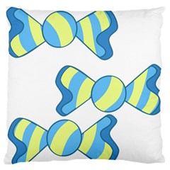 Candy Yellow Blue Large Flano Cushion Case (two Sides) by Alisyart