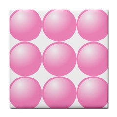 Circle Pink Tile Coasters