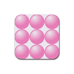 Circle Pink Rubber Coaster (square)  by Alisyart