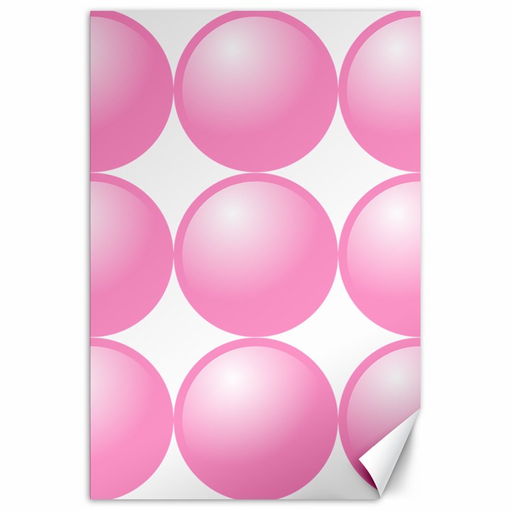 Circle Pink Canvas 20  x 30  