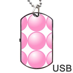 Circle Pink Dog Tag Usb Flash (two Sides) by Alisyart