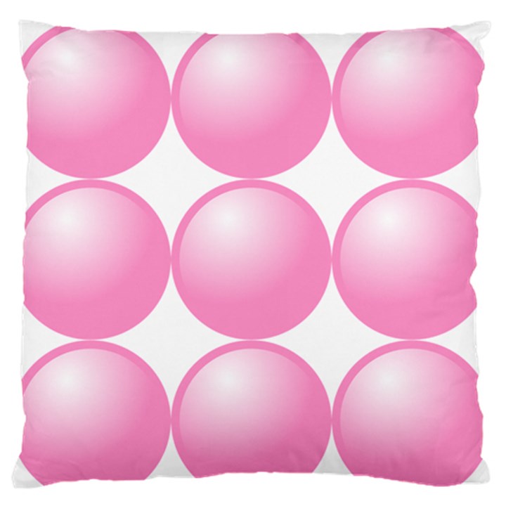Circle Pink Standard Flano Cushion Case (One Side)