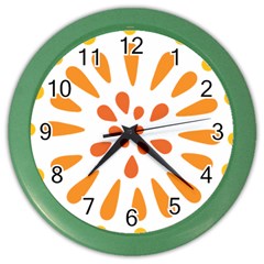 Circle Orange Color Wall Clocks by Alisyart