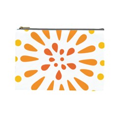 Circle Orange Cosmetic Bag (large)  by Alisyart