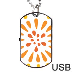 Circle Orange Dog Tag Usb Flash (one Side) by Alisyart